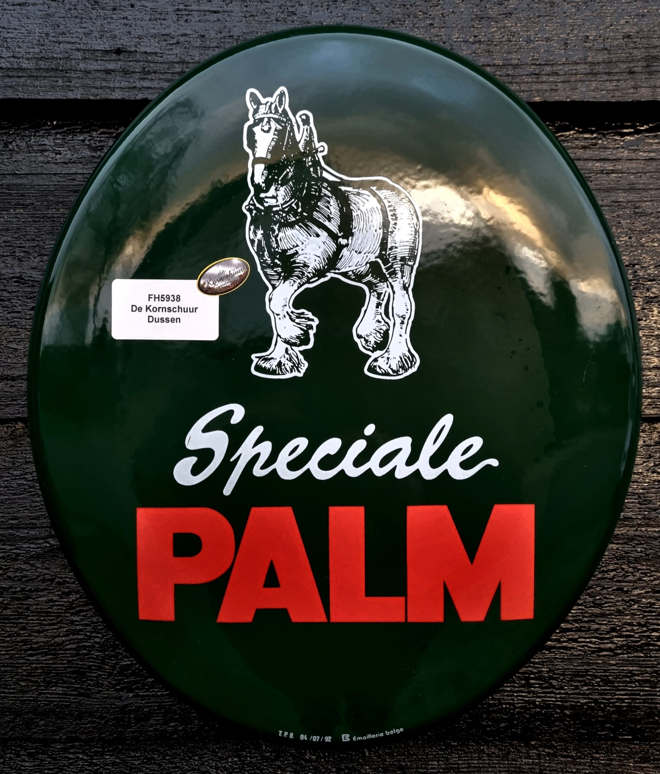Vrijgekomen Beer Geladen Palm Bier emaille reclame bord (FH5938) – De Kornschuur