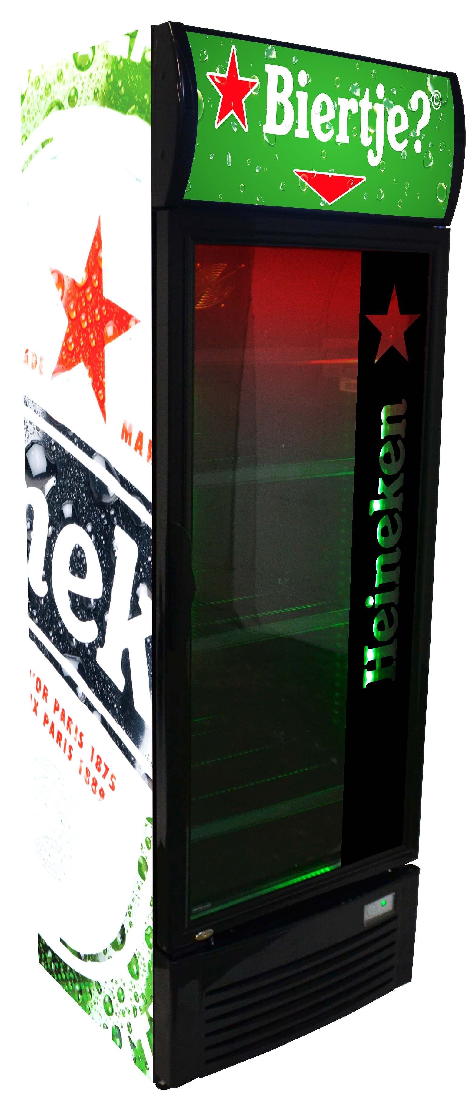 Heineken bier koelkast met reclame glasdeur snelkoeler dekornschuur.nl 3