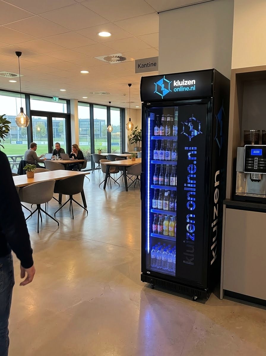 koelkast met reclame dekornschuur.nl dussen